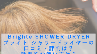Brighte SHOWER DRYER ブライト シャワードライヤーの口コミ・評判は？効果的な使い方は？